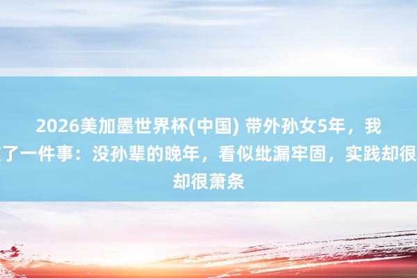 2026美加墨世界杯(中国) 带外孙女5年，我识破了一件事：没孙辈的晚年，看似纰漏牢固，实践却很萧条