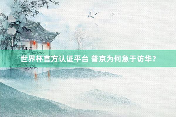 世界杯官方认证平台 普京为何急于访华？