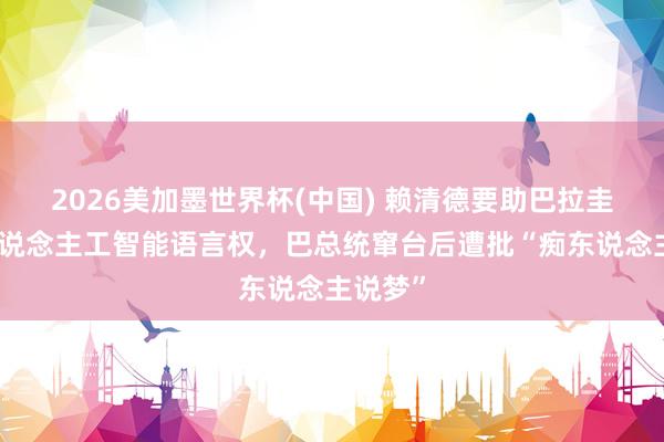 2026美加墨世界杯(中国) 赖清德要助巴拉圭争夺东说念主工智能语言权，巴总统窜台后遭批“痴东说念主说梦”