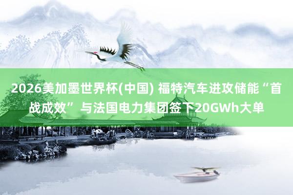 2026美加墨世界杯(中国) 福特汽车进攻储能“首战成效” 与法国电力集团签下20GWh大单