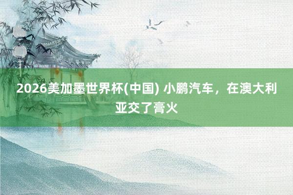 2026美加墨世界杯(中国) 小鹏汽车，在澳大利亚交了膏火