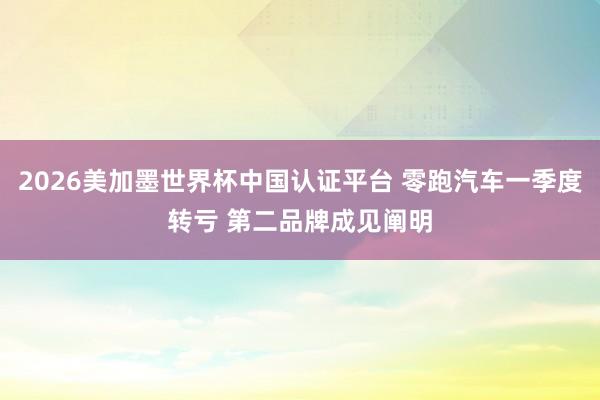 2026美加墨世界杯中国认证平台 零跑汽车一季度转亏 第二品牌成见阐明