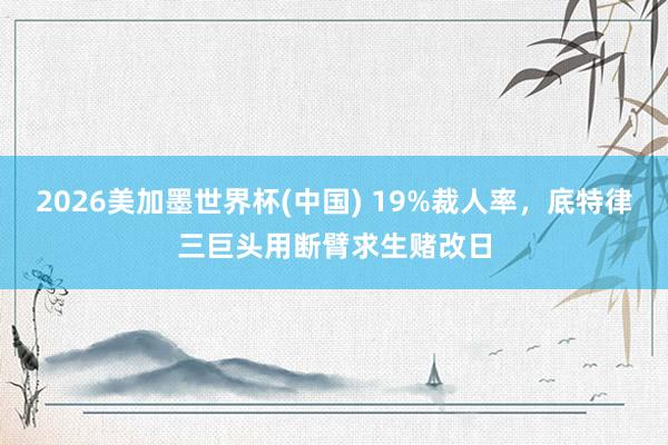 2026美加墨世界杯(中国) 19%裁人率，底特律三巨头用断臂求生赌改日