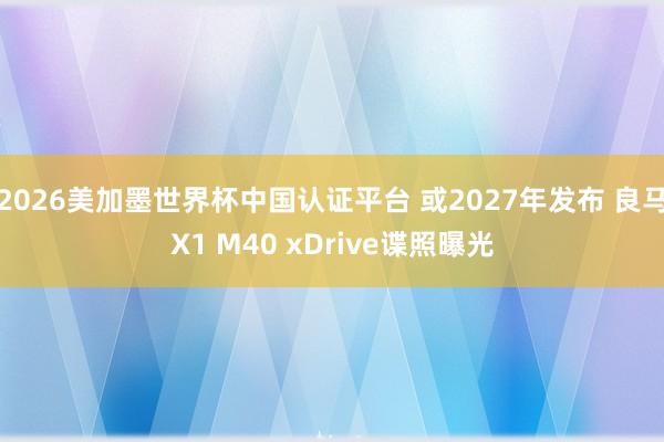 2026美加墨世界杯中国认证平台 或2027年发布 良马X1 M40 xDrive谍照曝光