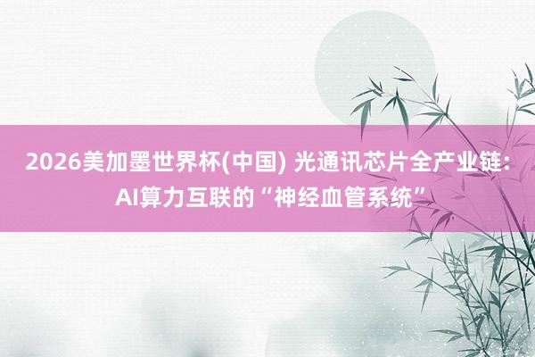 2026美加墨世界杯(中国) 光通讯芯片全产业链: AI算力互联的“神经血管系统”