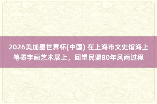 2026美加墨世界杯(中国) 在上海市文史馆海上笔墨字画艺术展上，回望民盟80年风雨过程