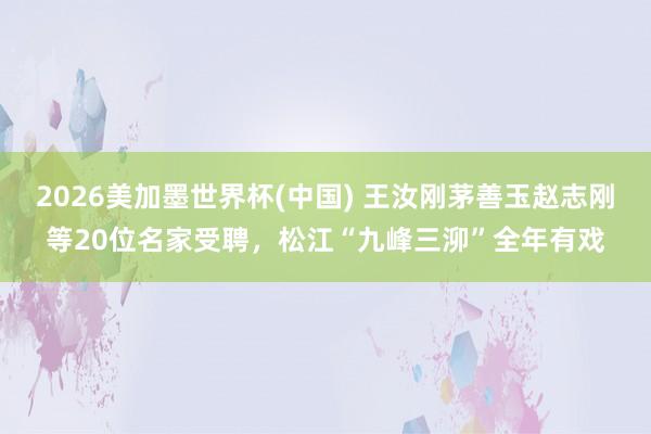 2026美加墨世界杯(中国) 王汝刚茅善玉赵志刚等20位名家受聘，松江“九峰三泖”全年有戏