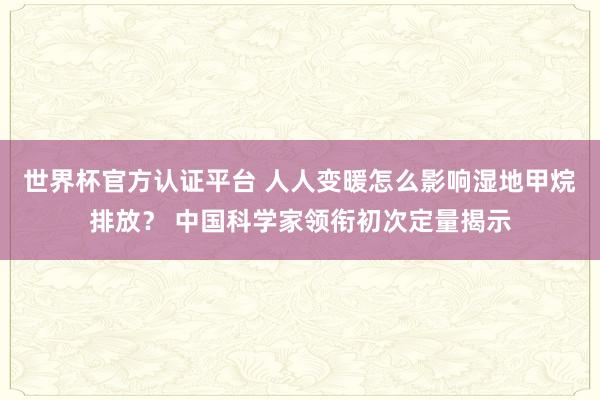 世界杯官方认证平台 人人变暖怎么影响湿地甲烷排放？ 中国科学家领衔初次定量揭示