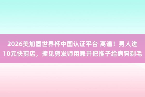 2026美加墨世界杯中国认证平台 离谱！男人进10元快剪店，撞见剪发师用兼并把推子给病狗剃毛