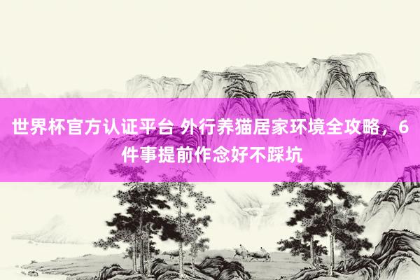 世界杯官方认证平台 外行养猫居家环境全攻略，6 件事提前作念好不踩坑
