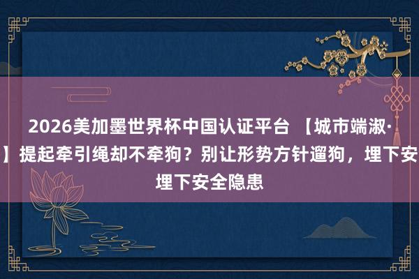 2026美加墨世界杯中国认证平台 【城市端淑·曝光台】提起牵引绳却不牵狗？别让形势方针遛狗，埋下安全隐患