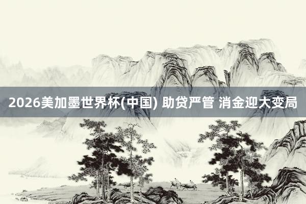 2026美加墨世界杯(中国) 助贷严管 消金迎大变局