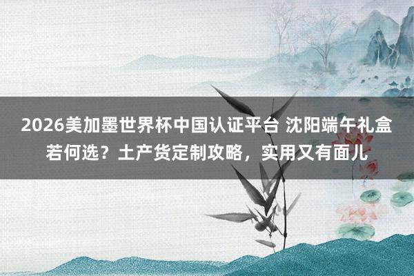2026美加墨世界杯中国认证平台 沈阳端午礼盒若何选？土产货定制攻略，实用又有面儿