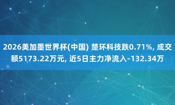 2026美加墨世界杯(中国) 楚环科技跌0.71%， 成交额5173.22万元， 近5日主力净流入-132.34万
