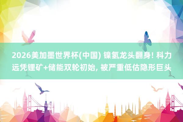 2026美加墨世界杯(中国) 镍氢龙头翻身! 科力远凭锂矿+储能双轮初始， 被严重低估隐形巨头
