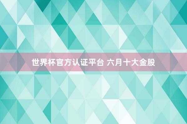 世界杯官方认证平台 六月十大金股