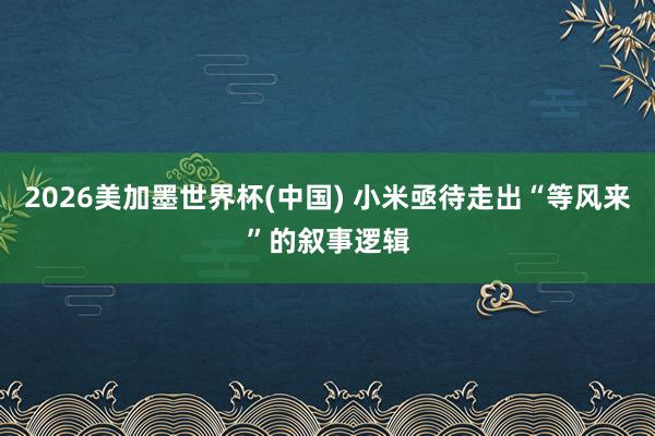 2026美加墨世界杯(中国) 小米亟待走出“等风来”的叙事逻辑