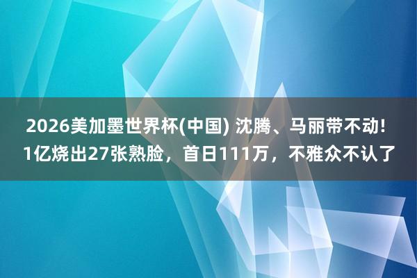 2026美加墨世界杯(中国) 沈腾、马丽带不动! 1亿烧出27张熟脸，首日111万，不雅众不认了