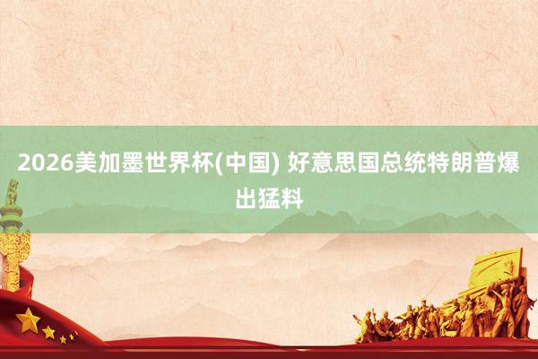 2026美加墨世界杯(中国) 好意思国总统特朗普爆出猛料