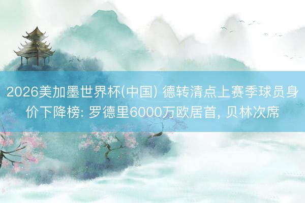 2026美加墨世界杯(中国) 德转清点上赛季球员身价下降榜: 罗德里6000万欧居首, 贝林次席